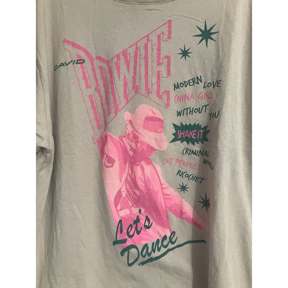 David Bowie M Tan Let’s Dance Graphic T-Shirt Rock Concert Music Band Tee - Picture 2 of 6
